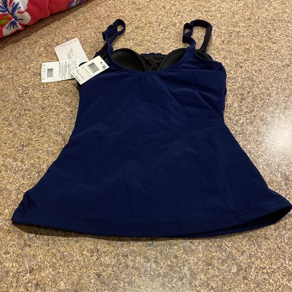 NWT Profile By Gottex Navy Blue Tankini Top 6 (Swim Top Only) - Picture 9 of 17
